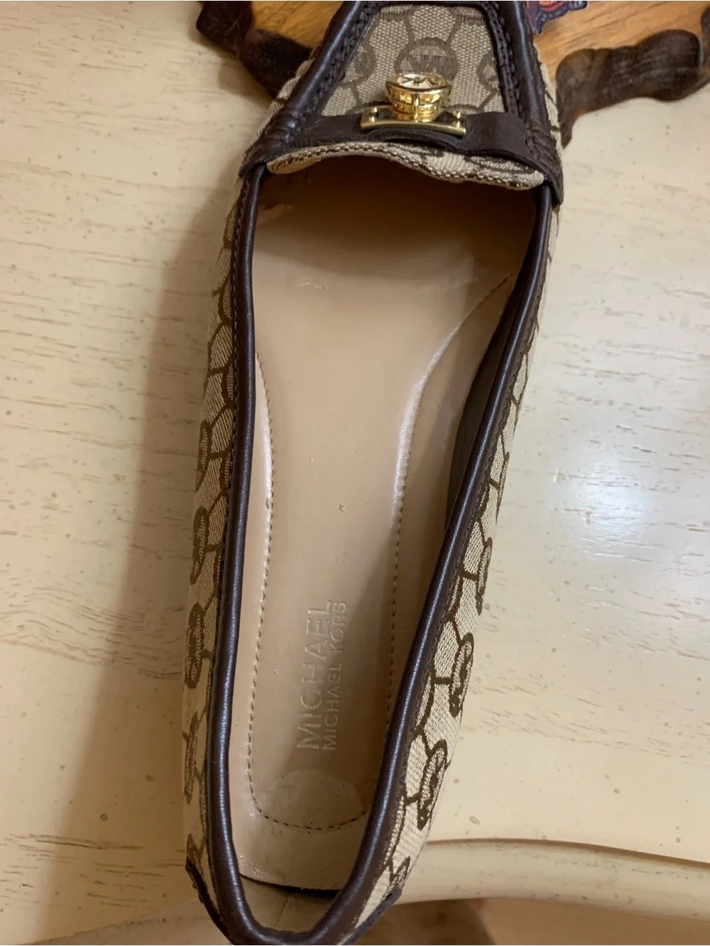 Michael Kors Hamilton monogram jacquard loafers size 8